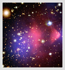 Graphic visualization of dark matter and ordinary matter separating in galactic setting